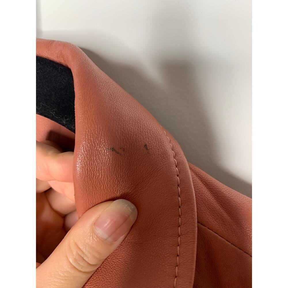 ALLSAINTS Balfern Leather Biker Jacket in Rose Wood Pink - Picture 8 of 13